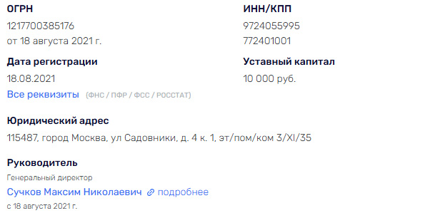 Данные о компании Профлайн